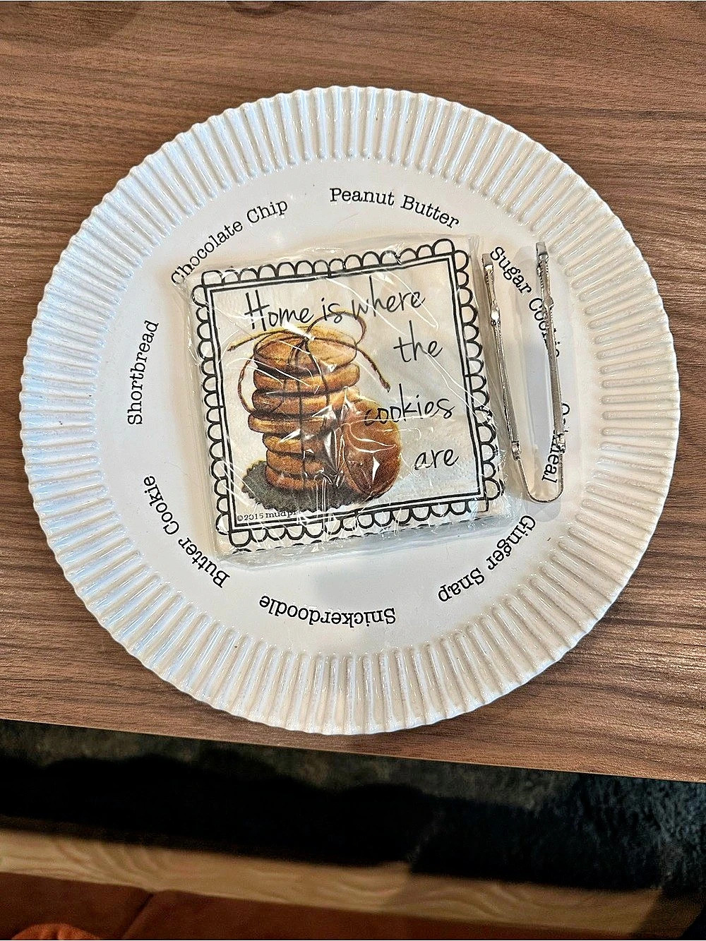 Mud Pie Circa Cookie Plate Set White & Brown